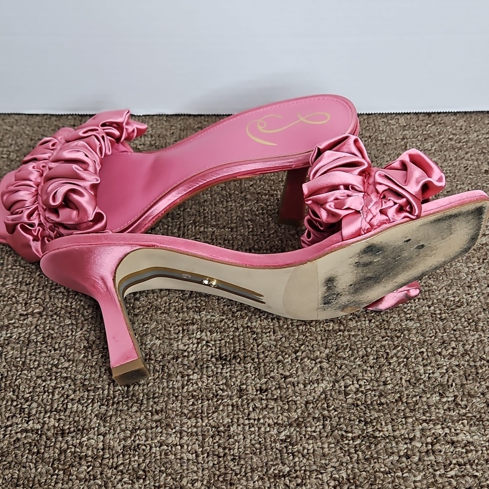 Sam Edelman Kady Carmine Rose Satin Heels Sz 8 Womens - Picture 5 of 8